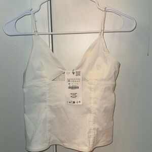 White zara top with adjustable straps